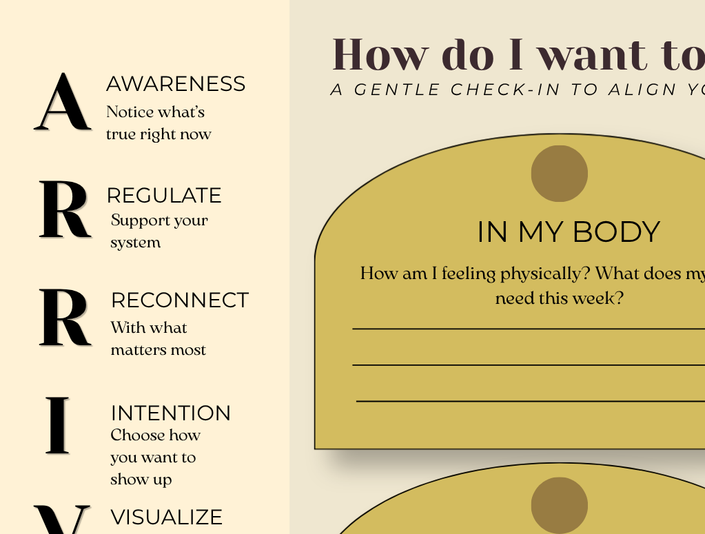 Live Your Week  |  Weekly Intention Worksheet